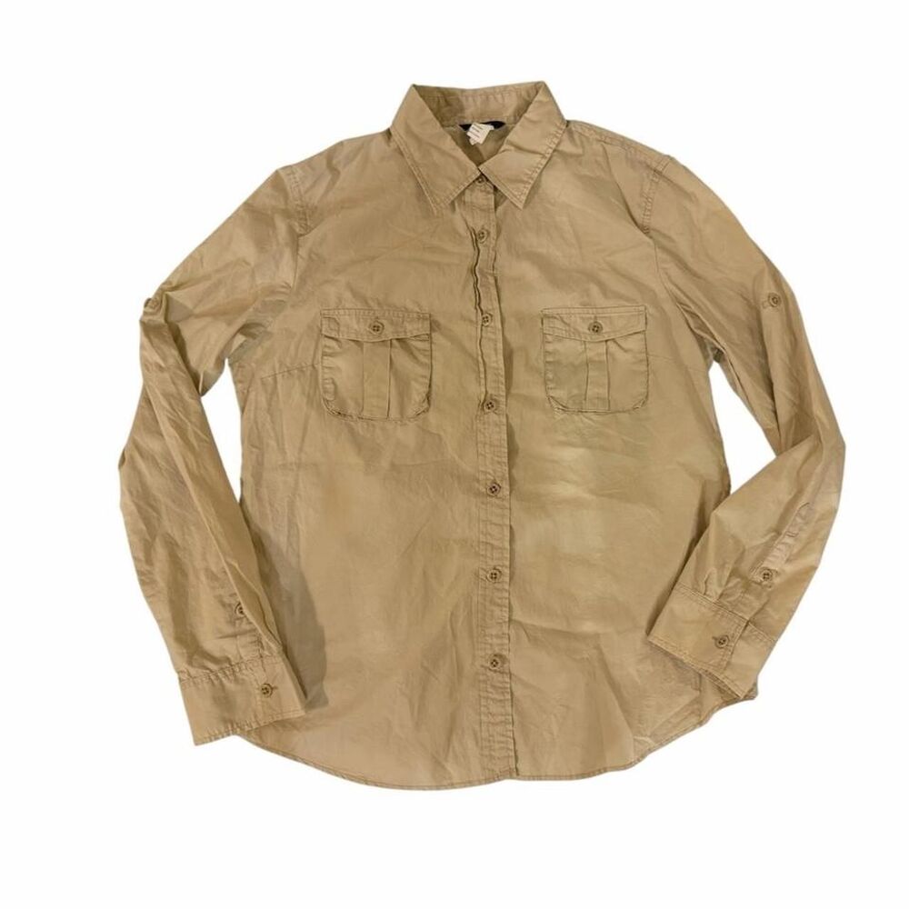 J.Crew Tan Cotton Button Up Shirt